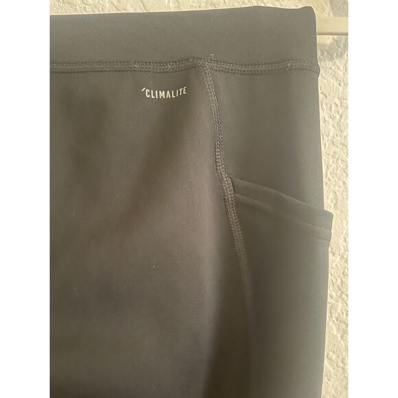 Adidas Climalite Women's Size Small Athletic Leggings Black/ White 3 Stripes new - Picture 6 of 7